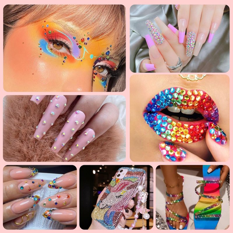 18000Pcs Resin Jelly Rhinestones for Bedazzling, Multicolor 3mm Flatback Rainbow Gems, Bedazzling Crystal with 4Pcs 2.5g Jewelry Glue, Rhinestone Picker for DIY Crafting Clothes Shoes Nail Art