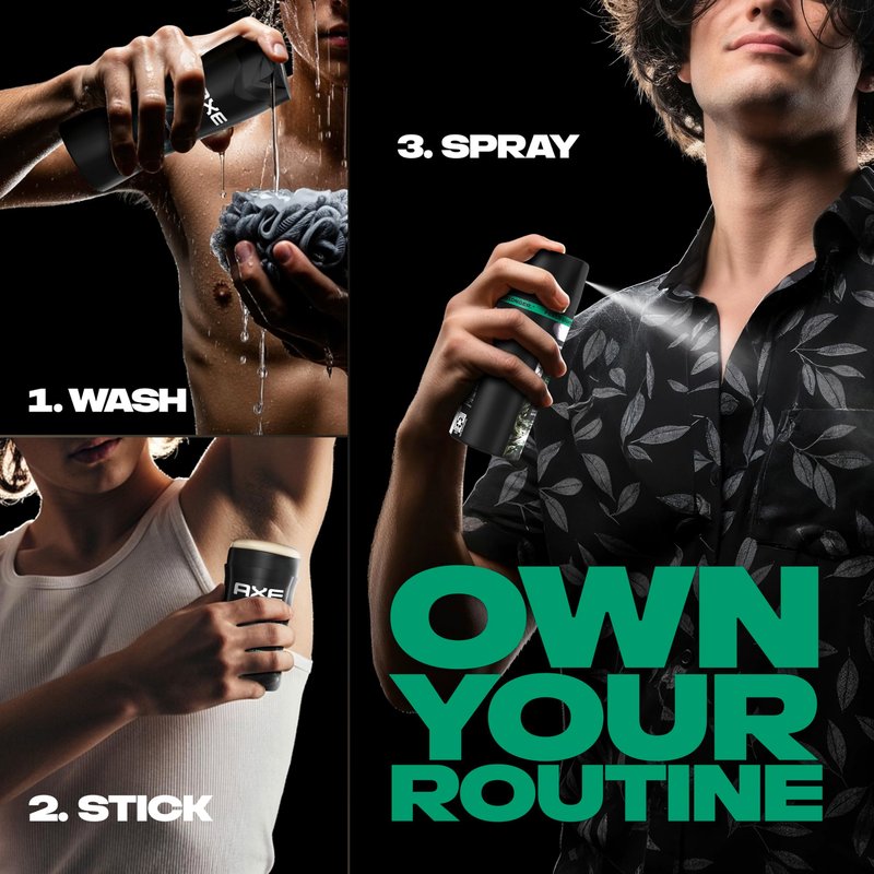 AXE Fine Fragrance Collection Body Spray 3 Count Emerald Sage 72 Hour Freshness Aluminum Free 2.9 oz