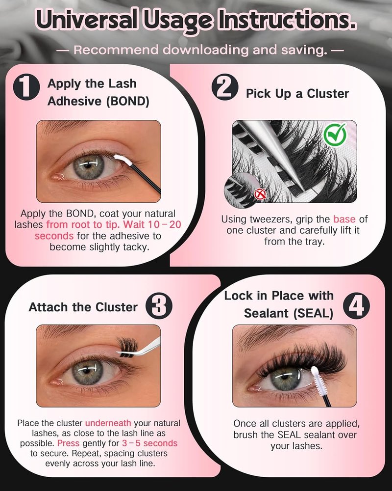 Goddvenus D Curl Fluffy Lash Clusters Kit – 144 PCS Thick Eyelashes Clusters, 10-18mm Wispy Lash Extension Natural Look, Waterproof Cluster Eyelash Extensions Kit for DIY False Eyelashes at Home