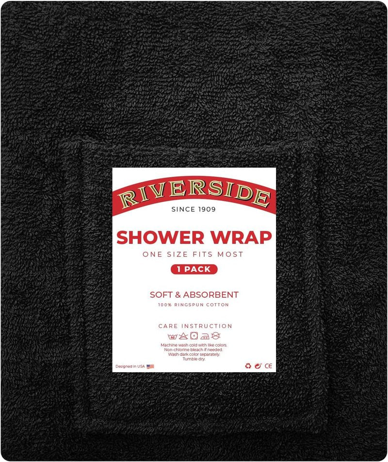 Premium Cotton Terry Women's Towel Wrap - Super Soft Bath Robe with Pockets for Spa & After Shower
