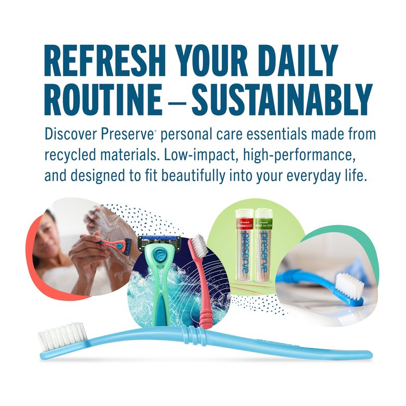 Preserve Shave 5 Five Blade Refillable Razor, Made from Recycled Materials, Coral Pink