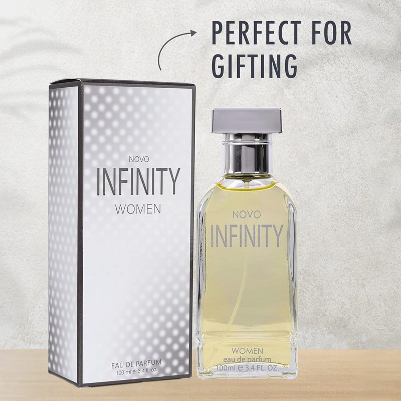NovoGlow Infinity Eau De Parfum Spray for Women - 3.4 Fl Oz | Refreshing Citrus Floral & Musk Fragrance