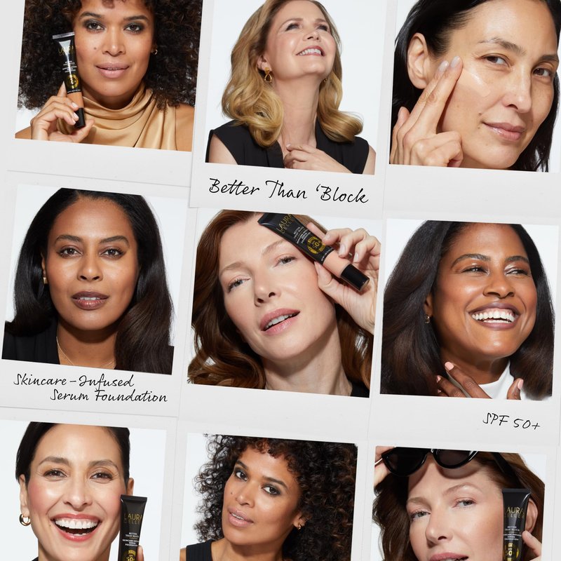 LAURA GELLER NEW YORK Better Than 'Block Skincare-Infused Serum Foundation SPF 50+ for Mature Women –03 Medium, Buildable Coverage – Niacinamide, Vitamins B5 & E – Lightweight, Radiant Finish
