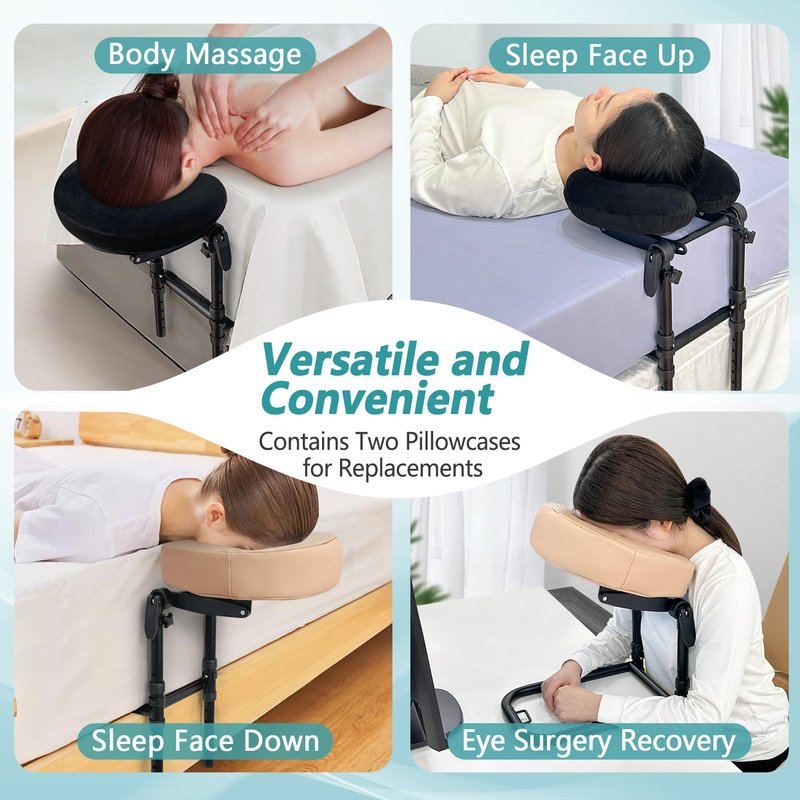 Mattress Top Massage Kit, Massage Headrest Face Pillow for Bed Mattress, Massage Face Cradle Cushion Bed Massage Head Holder, Adjustable Massage Attachment for Mattress, Eye Surgery Recovery Equipment