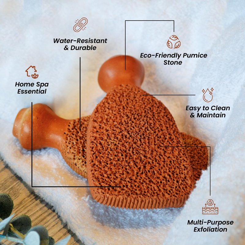 POHS Rectangular Pumice Stone – Callus Remover & Exfoliator for Feet & Body, Foot Scrubber for Shower, Natural Pumice Stone for Smooth Skin