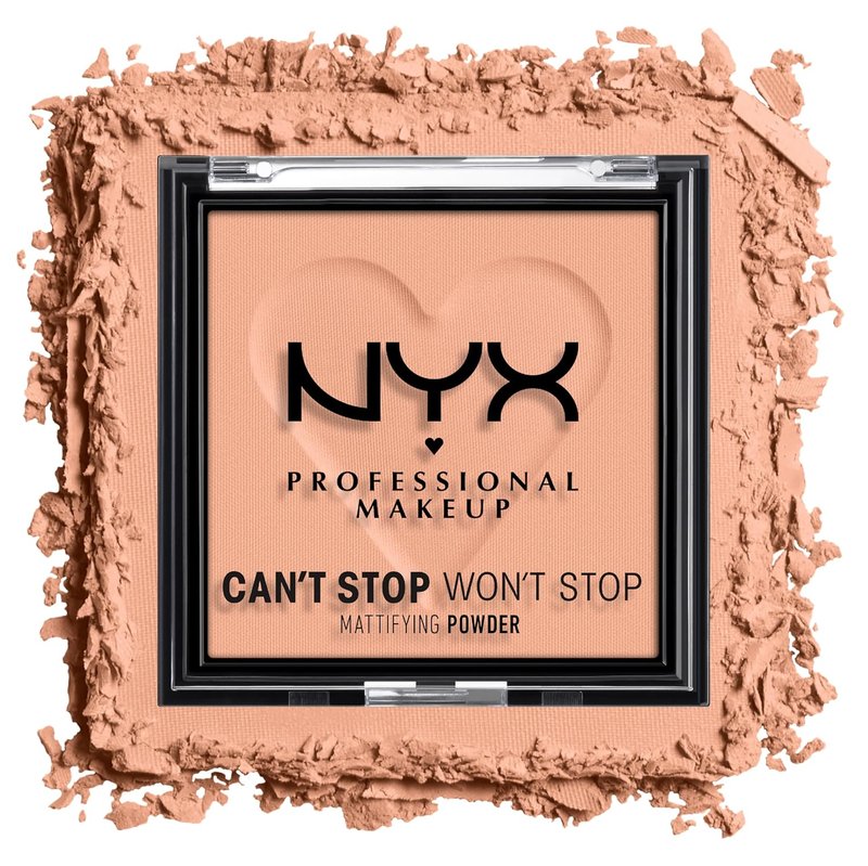 NYX Can't Stop Won't Stop Mattifying Pressed Powder - Bright Peach | Long-Lasting Oil Control