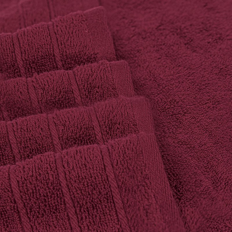 Tens Towels Pack of 8 Towels Set, 2 Extra Large Bath, 2 Hand, 4 Washcloths, 100% Cotton, Lighter Weight, Quicker to Dry, Super Absorbent, Perfect for Bathroom, Burgundy