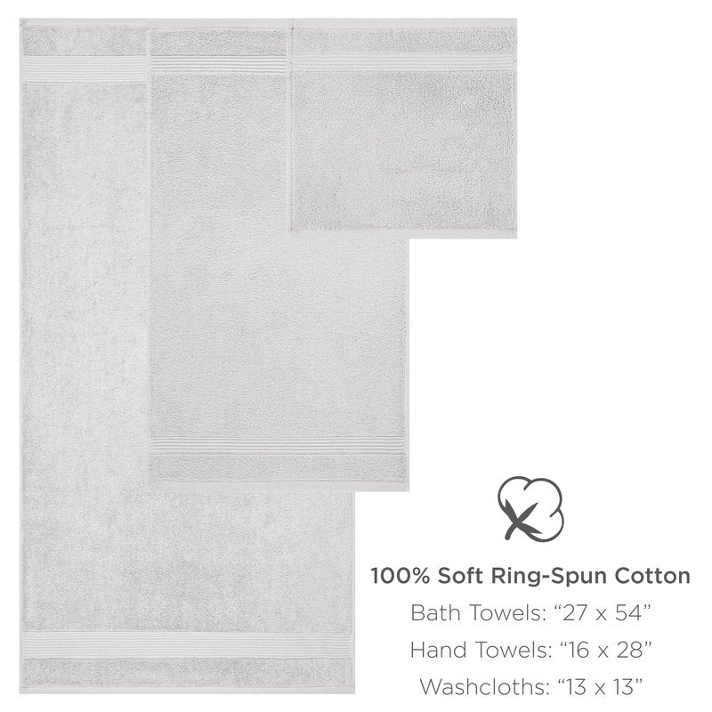 Arkwright Solid Hand Towels, Pack of 6, 100% Cotton 600 GSM Soft Absorbent Guest Bathroom Towels for Hotel, Spa or Vacation Rental, 28 x 16 in, Misty Blue