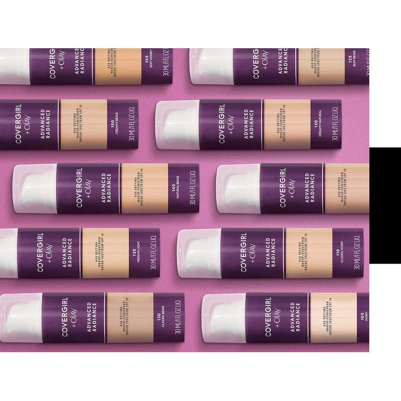 COVERGIRL Advanced Radiance Foundation - Age Defying Liquid Makeup, Creamy Natural 120 | 1 Ounce