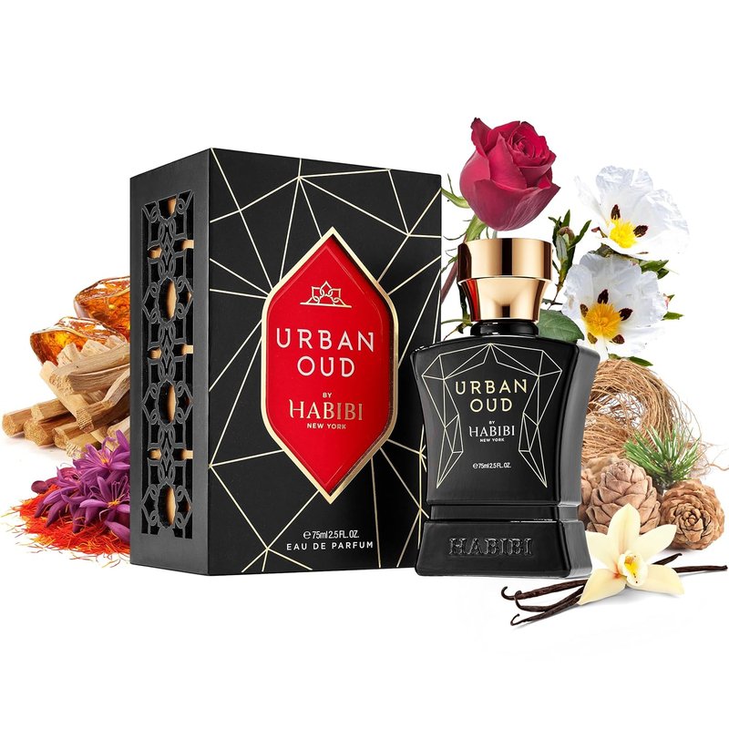 H HABIBI Urban Oud Perfume for Men - 2.5 oz Long-Lasting Woody Citrus Cologne | Luxury Gift Fragrance