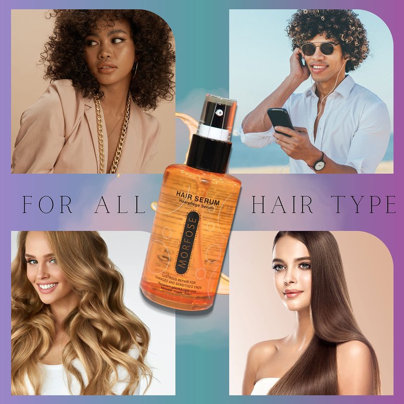 Morfose Anti Frizz Hair Serum to Eliminate Frizz, Lock In Moisture, and Restore Shine, Prevent Split Ends and Dry Damage, Smoothing Serum for Hair, Silky Softness Hair, Shine and Radiance, 75 mL
