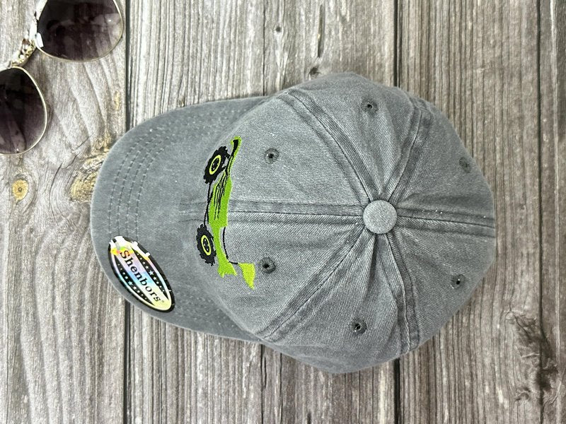 Shenbors Embroidered Monster Truck Hats for Boys Girl, Children's Washed Gray Adjustable Baseball Cap Dad Hat for Kids Child