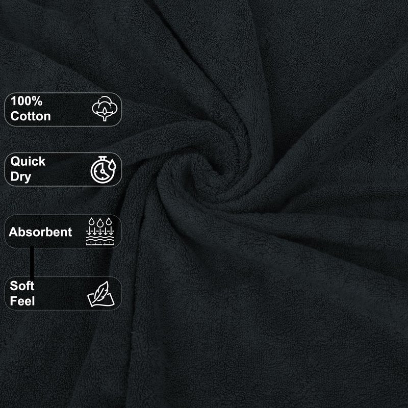 GOLD TEXTILES Premium Grey 100% Cotton Bath Towels Set (24 Pack, 24 x 50 Inch) High Absorbency Multipurpose Quick Drying Pool Gym Hotel Spa Bath Towel (24, Grey)