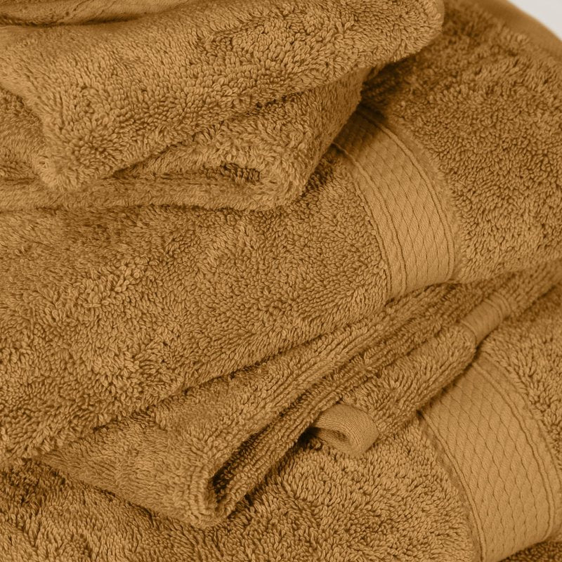 Superior Egyptian Cotton Pile 10-Piece Towel Set, Includes 2 Bath, 4 Hand, 4 Face Towel/Washcloth, Heavyweight, Ultra Soft Luxury Towels, Thick Plush Essentials, Guest Bath, Spa, Hotel Bathroom, Gold