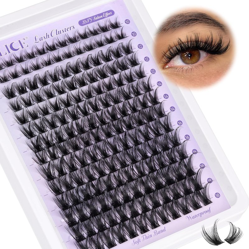 Eyelash Clusters - Wispy DIY Individual Lashes 10-18mm | 168pcs Natural Volume Extensions with Soft Thin Band