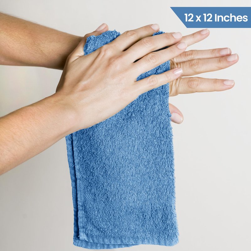 Utopia Towels 60 Pack Cotton Washcloths Set, 100% Ring Spun Cotton, Premium Flannel Face Cloths, Highly Absorbent and Soft Feel Fingertip Towels, Electric Blue