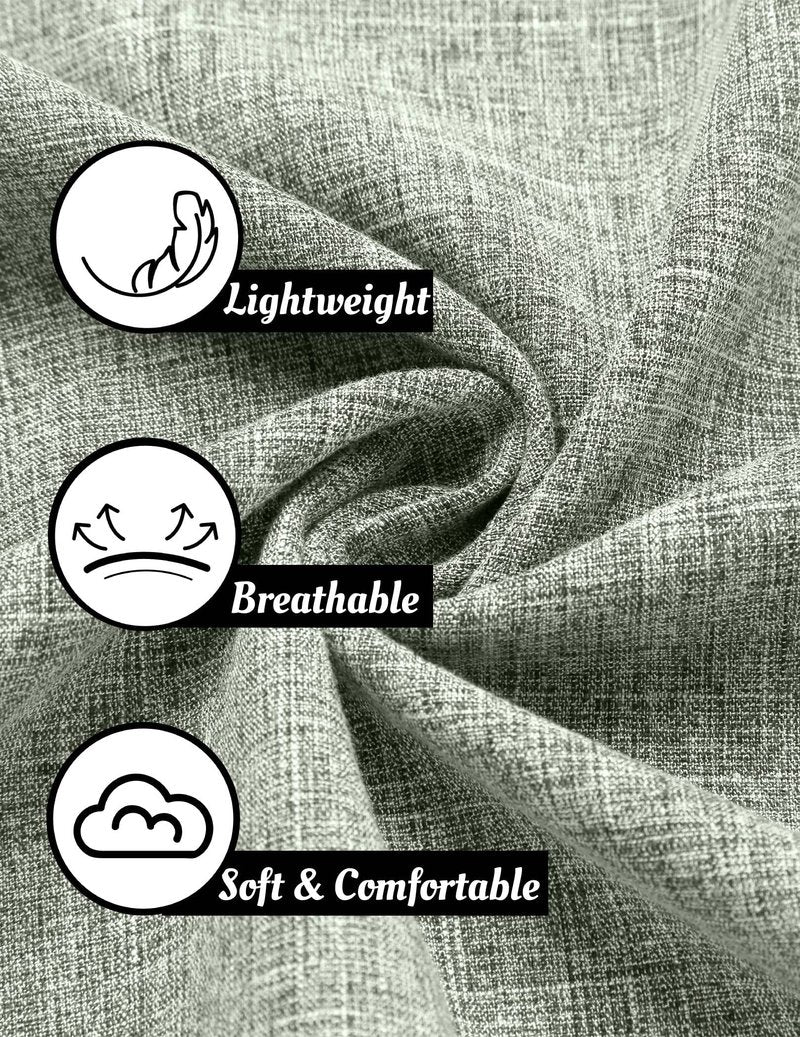 COOFANDY Men's Casual Shirts Button Up Shirt Linen Summer Beach Outfit Yoga Tee Light Green Large