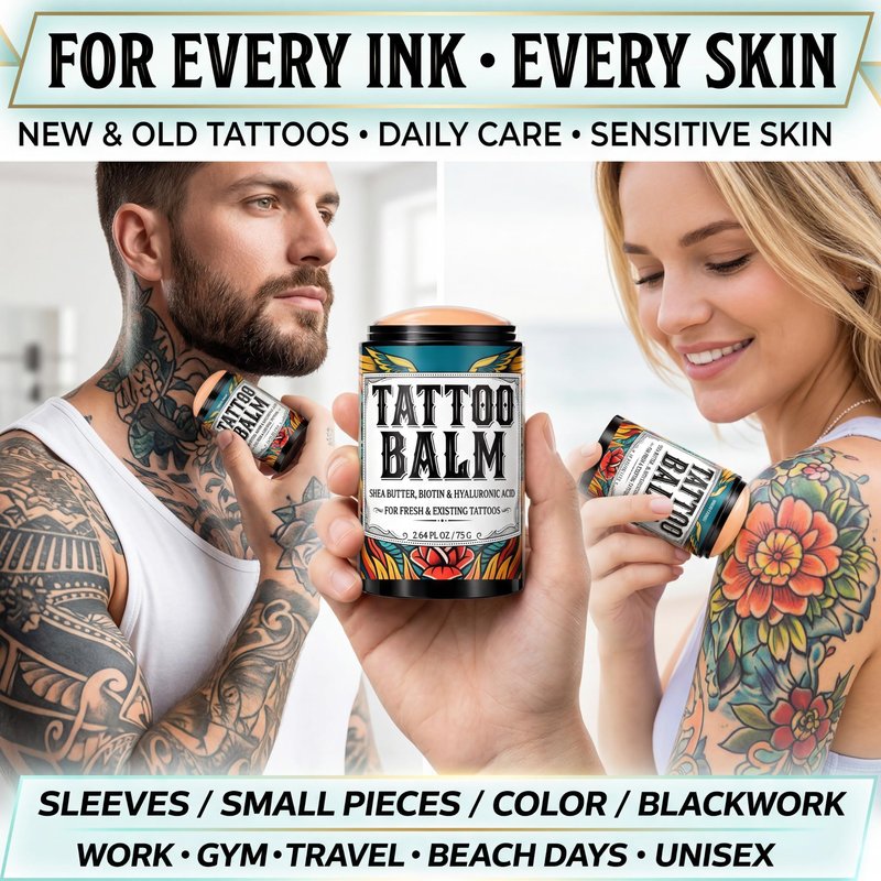 Tattoo Balm Stick Aftercare for Fresh & Old Tattoos, Healing Butter