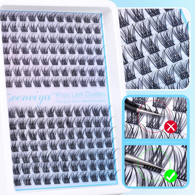 Short Lash Clusters Wispy C Curl Eyelash Clusters 10-12MM Individual Eyelashes Natural Cluster Eyelash Extensions Natural Looking Cluster Lashes by Geeneiya(154PCS, C Curl, 10-12mm)