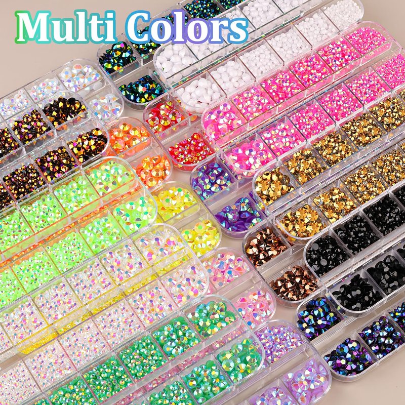 Skiennix Resin Jelly Rhinestones - Dark Purple AB Flatback Crystals with 3Pcs B7000 Glue for DIY Crafts