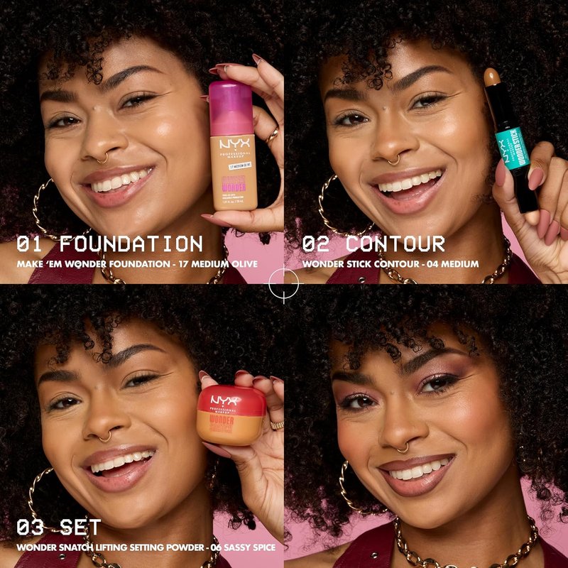NYX PROFESSIONAL MAKEUP Make 'Em Wonder Liquid Foundation, 24HR Foundation Makeup With A Soft Matte Finish, Buildable Full Coverage - 06 Light