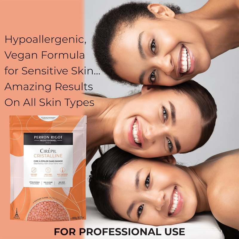 Cirepil Cristalline Hard Wax Beads - 800g | Unscented, Rosin-Free Formula for Sensitive Skin