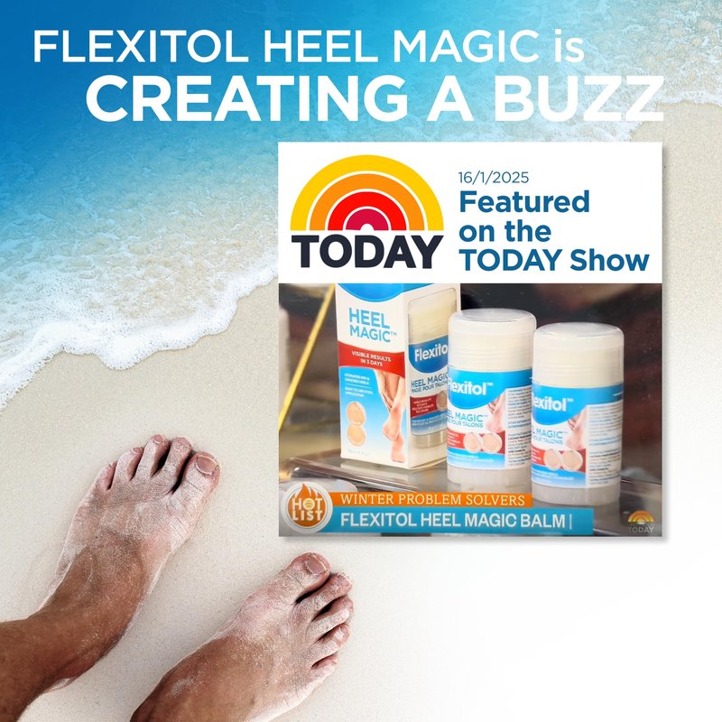 Flexitol Heel Magic Stick, Cracked Heel Cream & Foot Balm, Urea-Based Moisturizing Stick with Shea Butter & Vitamin E, 2.5 oz
