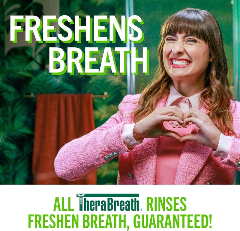 TheraBreath Fresh Breath Mouthwash - Mild Mint Flavor, Alcohol-Free | 16 Fl Oz (2-Pack)
