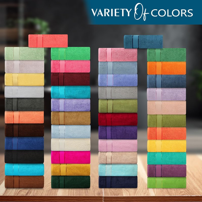 CRAFTBERRY 100% Cotton Bath Towels Set 6 Piece – Soft, Highly Absorbent, Quick Dry, Lightweight Feel – 2 Bath, 2 Hand, 2 Washcloths – Durable, Fade Resistant – Premium Everyday Comfort – Red