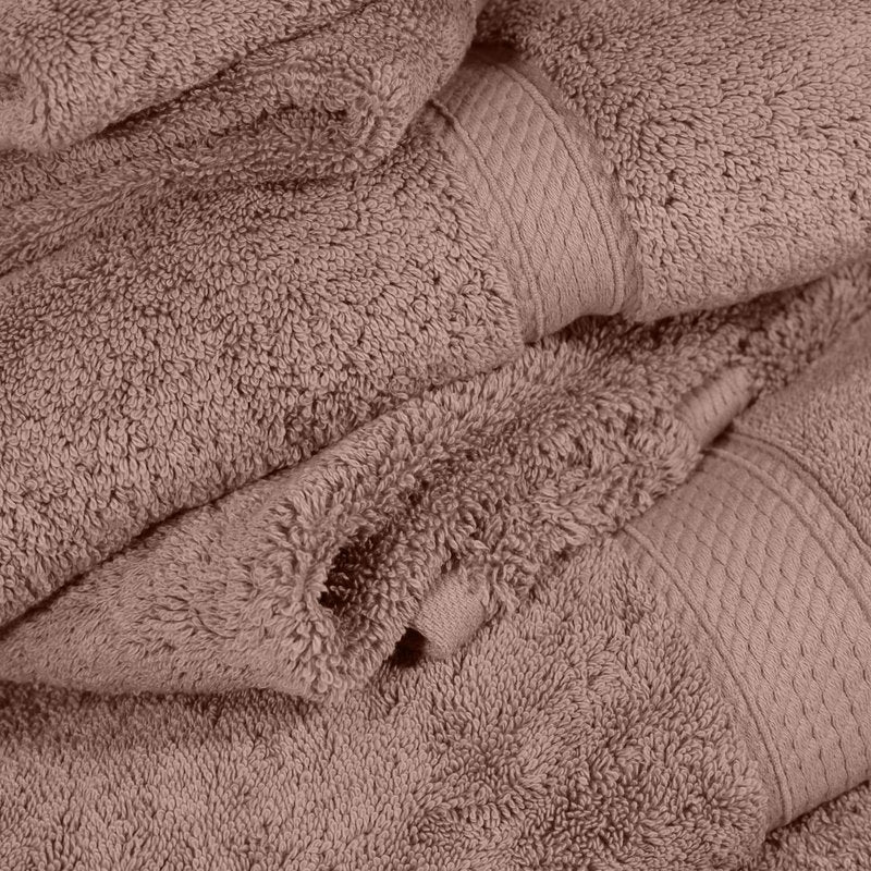 Superior Egyptian Cotton Pile 3-Piece Towel Set, 1 Bath, 1 Hand, 1 Face Towel/Washcloth, Heavyweight, Ultra Soft Luxury Towels, Thick Plush Essentials, Guest Bath, Spa, Hotel Bathroom, Muted Mauve