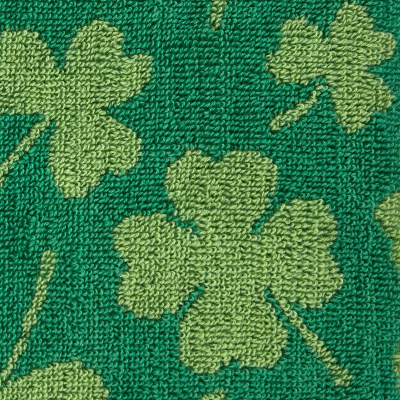 SKL Home St. Patrick's Day Shamrock Jacquard 100% Cotton Reversible 2pc Hand Towel Set, Decorative for Bath/Kitchen/Bar & Gift, Green