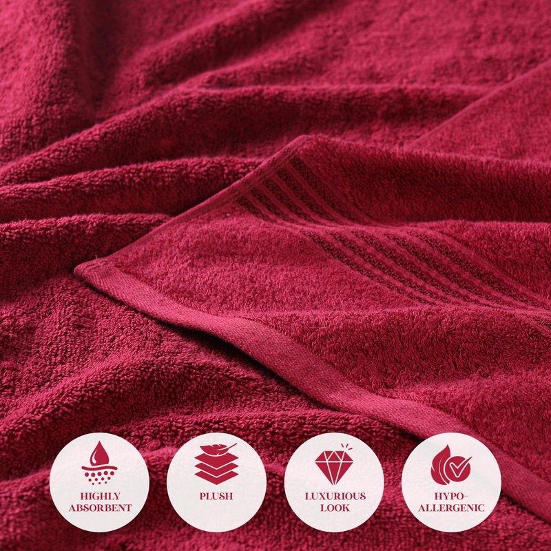 Superior Egyptian Cotton 10-Piece Face Towel Set , Small Towels For Facial, Spa, Quick Dry, Absorbent Towels, Bathroom Accessories, Guest Bath, Home Essentials, Washcloth, Airbnb, Burgundy