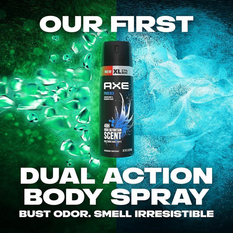 Axe Body Spray Deodorant - Long Lasting Odor Protection | Aluminum-Free Phoenix Scent, 4oz (4 Count)