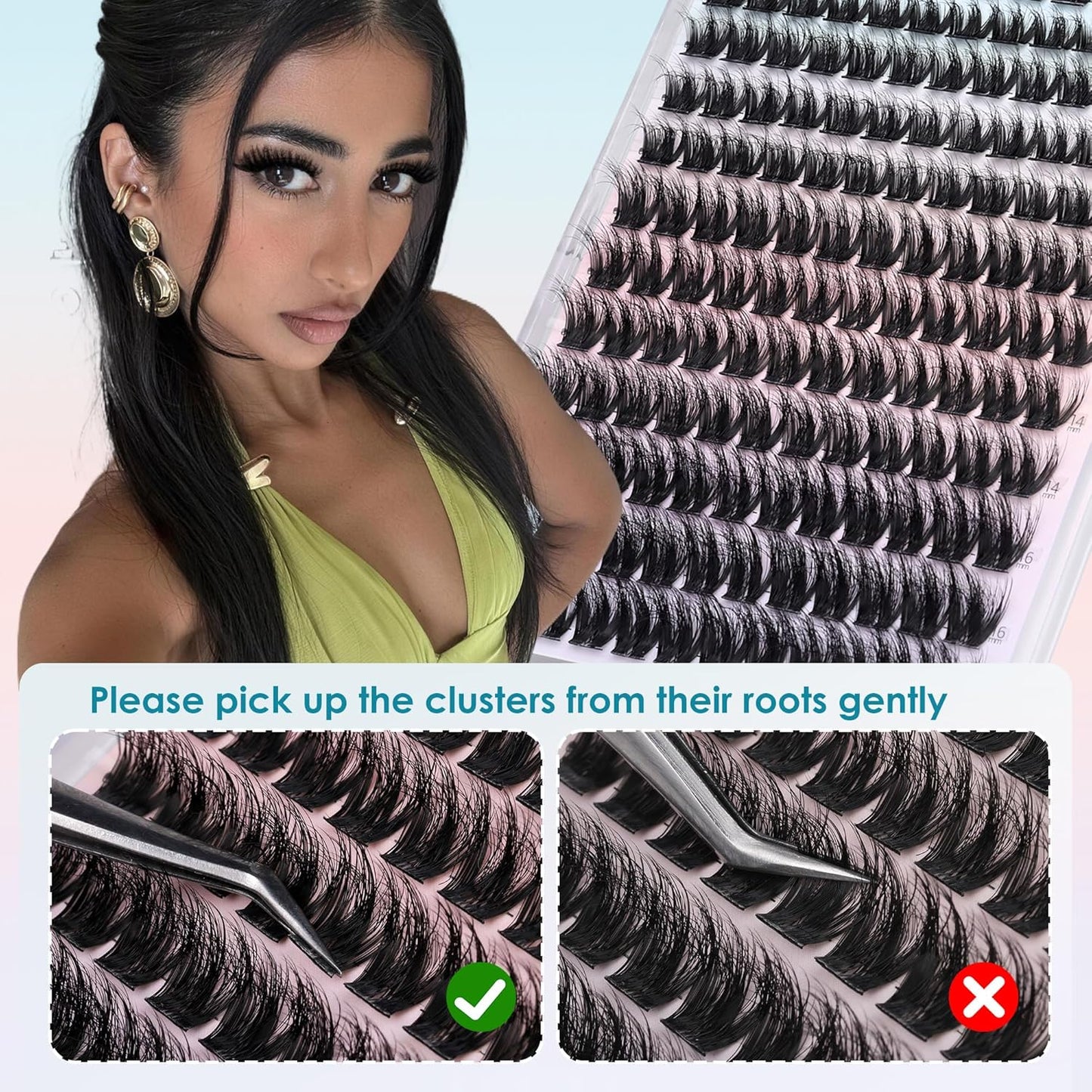 Wispy Eyelash Clusters - Fluffy DIY Lash Extensions | Lightweight Hybrid Faux Mink 10-16mm