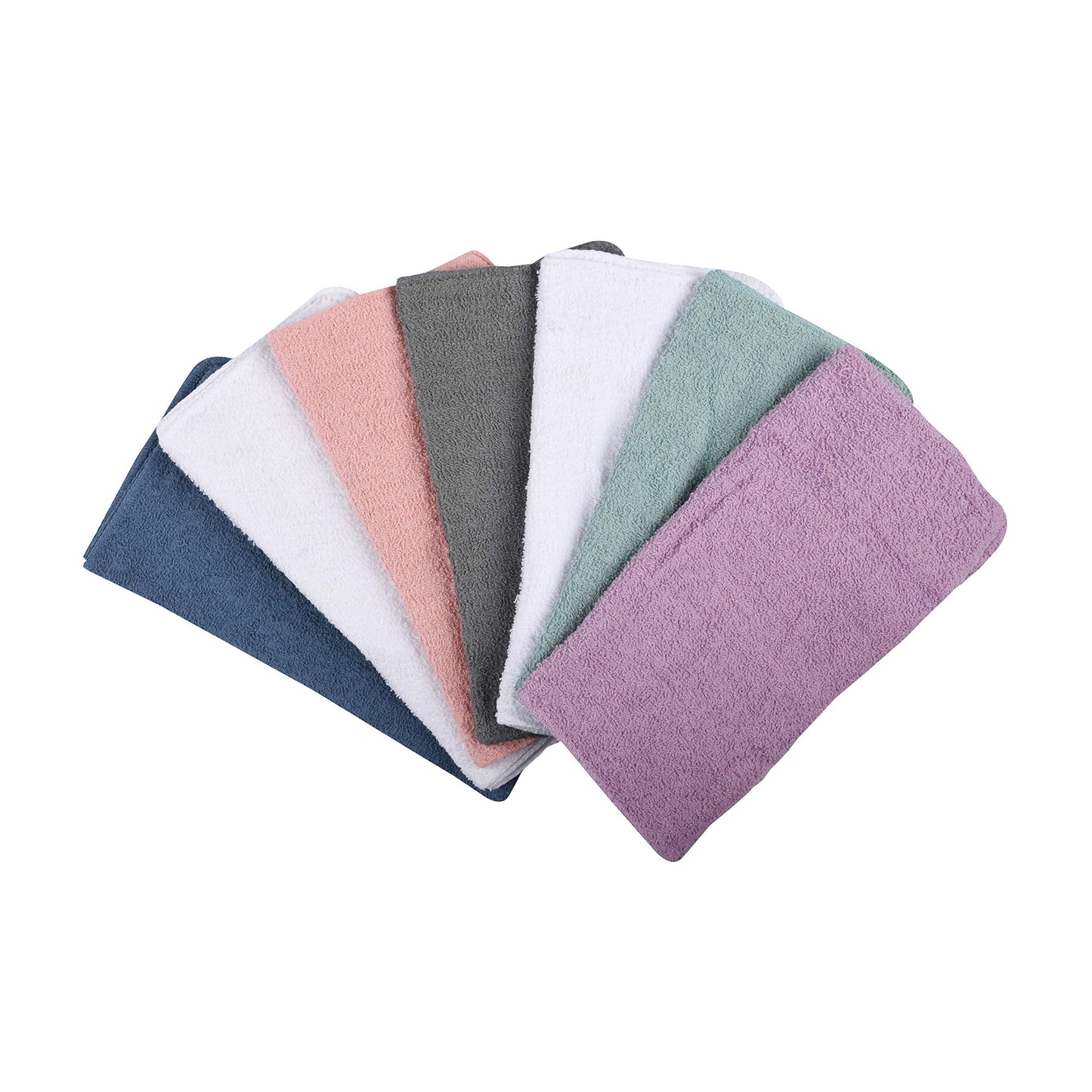 Mainstay MAIN STAYS 18 Pack Assorted Cotton Terry Thin Washcloths Rags (Yellow, White, Lime, Violet)