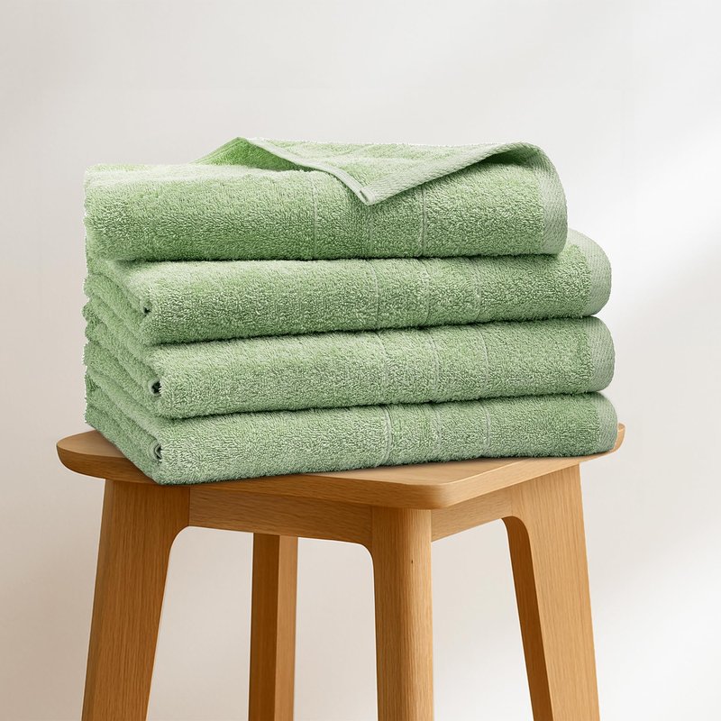 Novo Home Bath Towels Set of 4 – 100% Cotton Light Green Extra Large Towels for Bathroom, Spa Use (55x28 in) – Super Soft and Quick Dry Large Bath Sheets for Adults