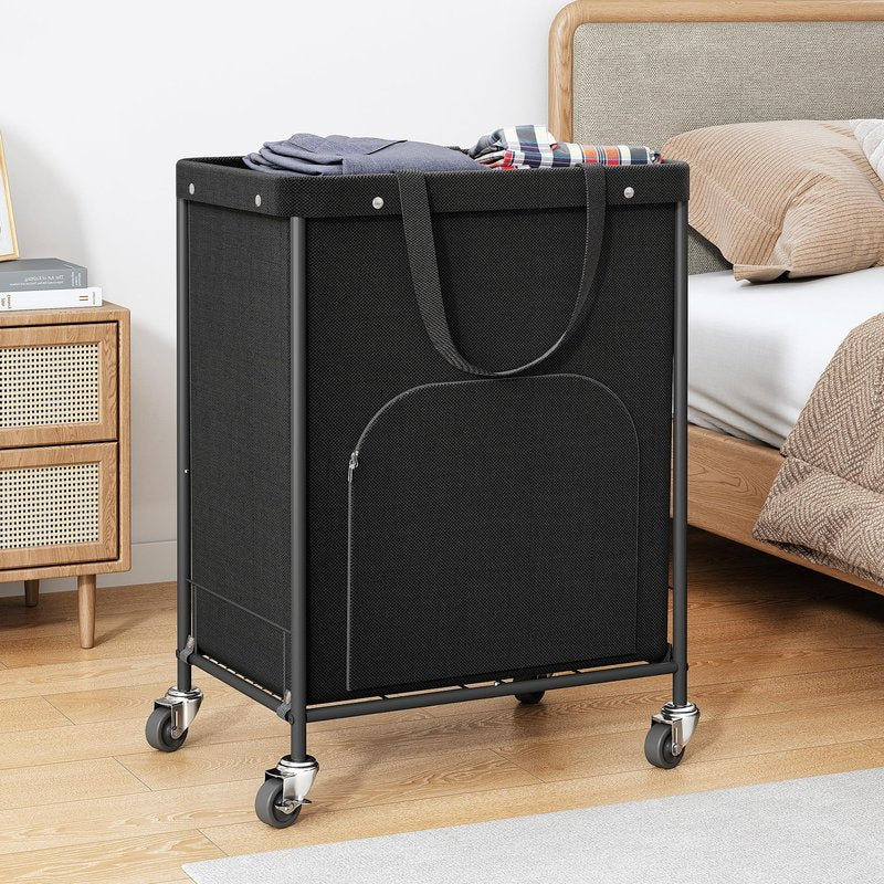 170L Large Laundry Basket with Wheels, Rolling Laundry Hamper Easy Access Clothing Minimizes Bending, Laundry Cart with 4 Silent Casters & Removable Bag for Bedroom, Bathroom, Laundry Room