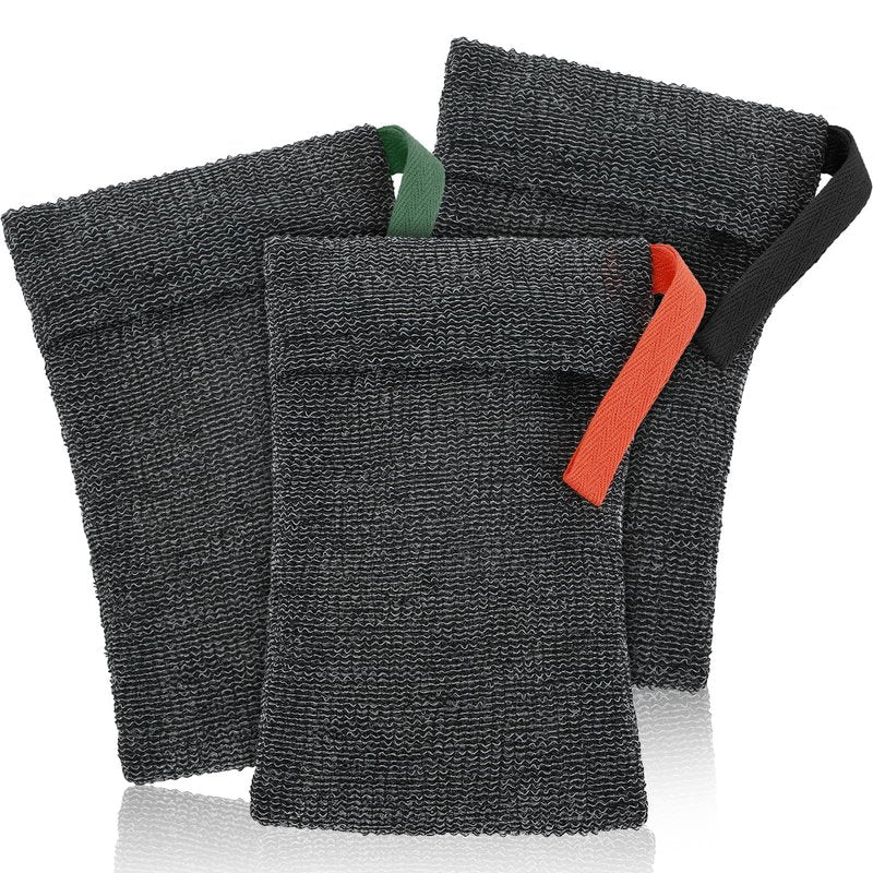 3 Pcs Bar Soap Pouch for Deep Exfoliating, Nylon Exfoliating Soap Bag Saver Body Scrubber Shower Sponge Quick-Dry Mesh Soaps Holder Loofah Foaming Soaps Sock for Shower