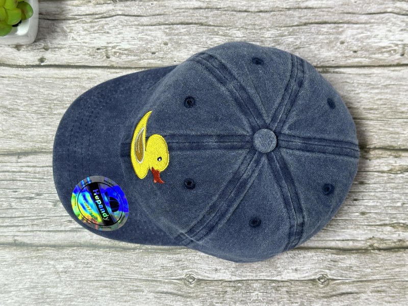 Hepandy Embroidered Duck Hat for Children, Gifts for Boys Girl, Navy Adjustable Baseball Cap, Dad Hat Snapback Cap for Kids Child