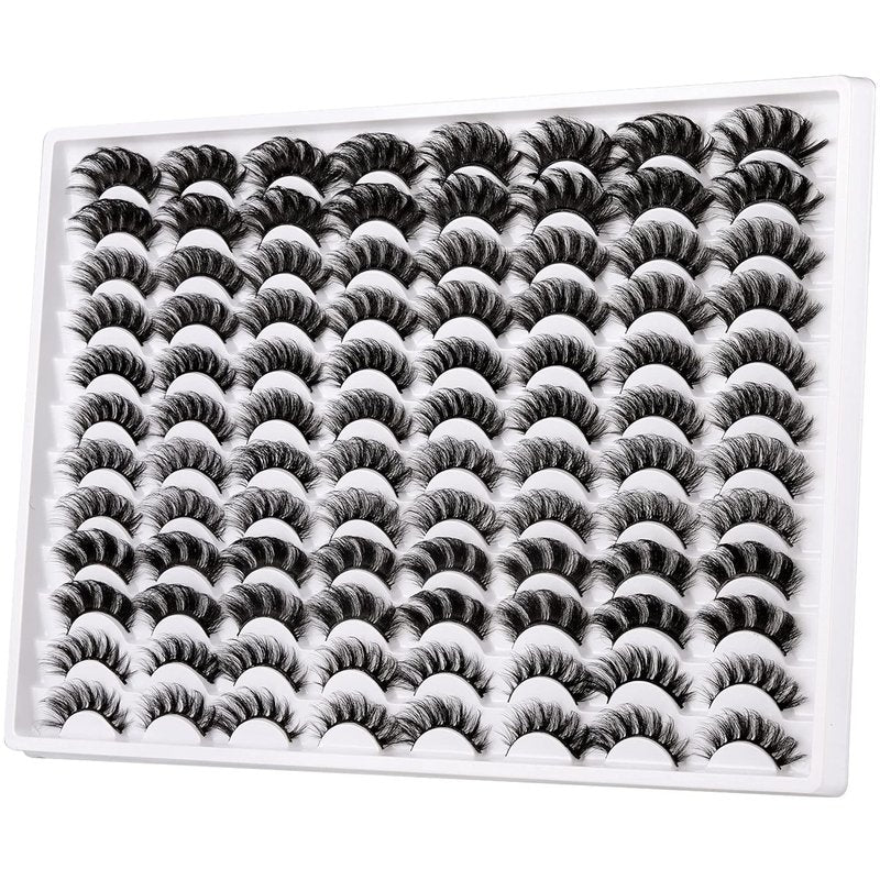 False Eyelashes Multipack - 48 Pairs of 5D Wispy Faux Mink Lashes | 6 Dramatic Styles
