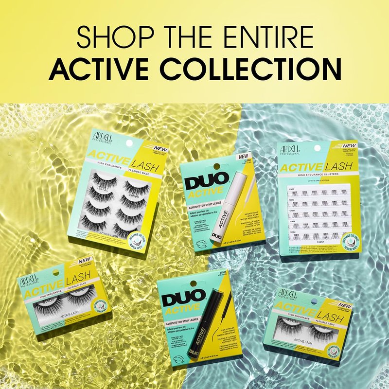 Active Clear Eyelash Glue - Water-Resistant & Long-Lasting Adhesive for Strip Lashes | 0.16 oz, 2 Pack