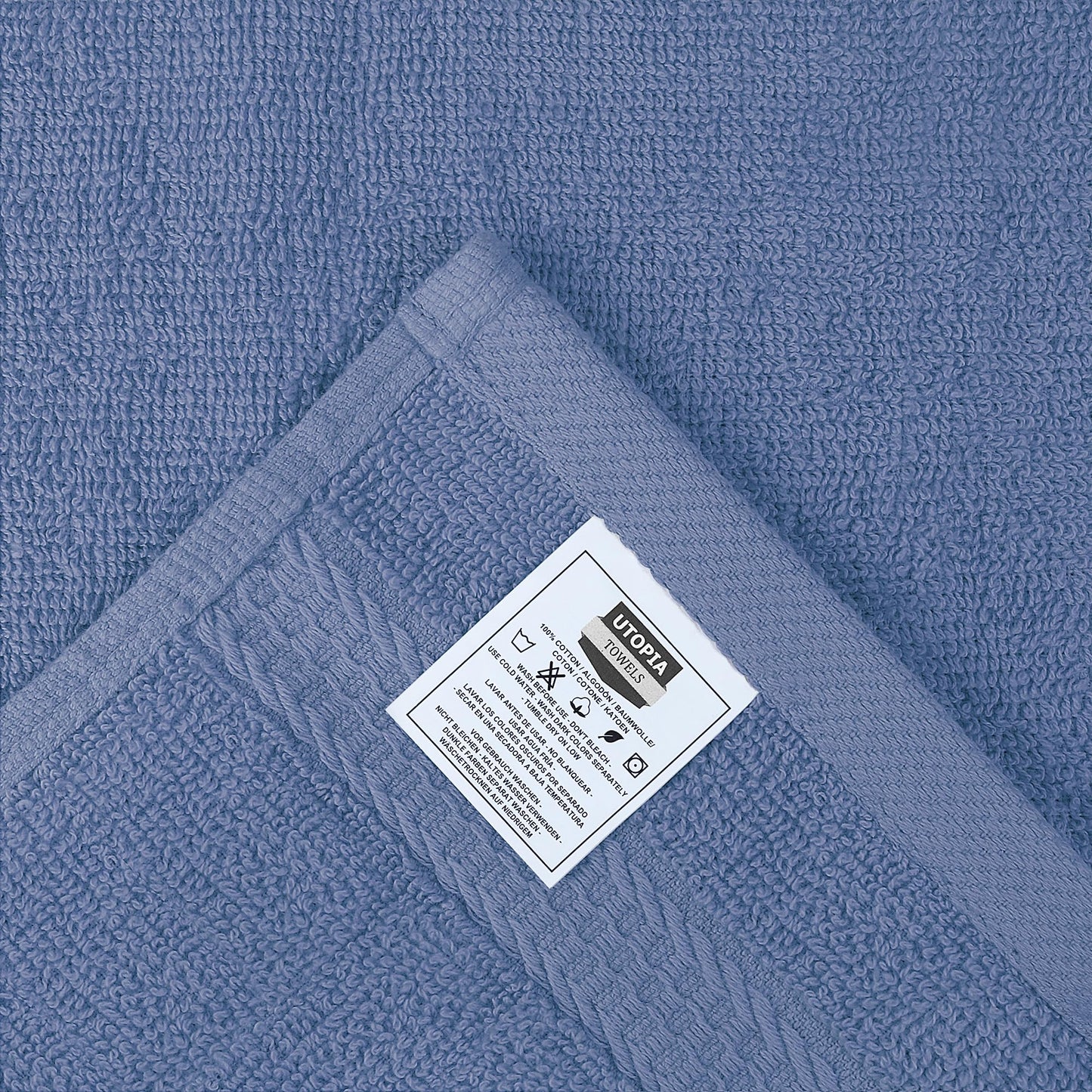 Utopia Towels 12 Pack Premium Wash Cloths Set, 12 by 12 Inches, 100% Cotton Ring Spun, Highly Absorbent and Soft Feel Essential Washcloths for Bathroom, Spa, Gym, and Face, Electric Blue