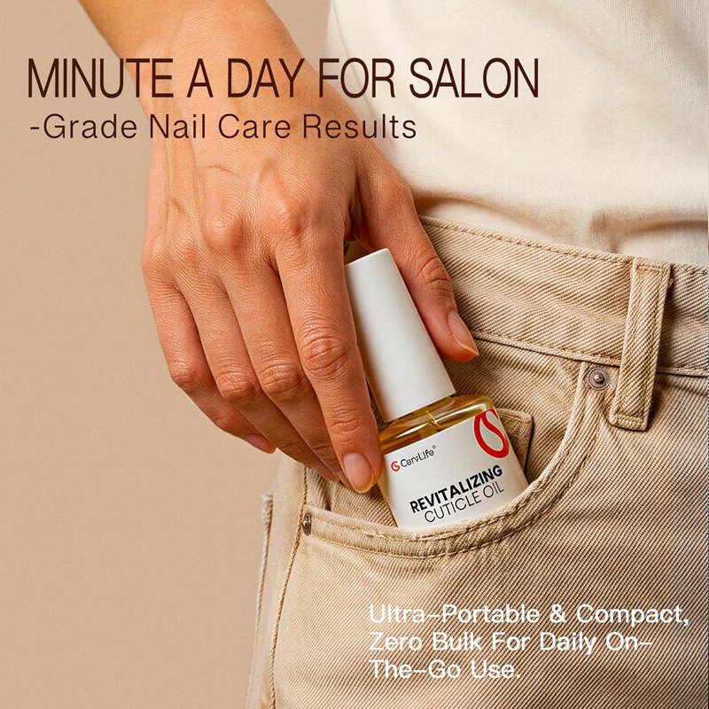 CurvLife Cuticle Oil - Lightweight Non-Greasy Nail Treatment with Curved Brush | Moisturizing Repair for Dry Cuticles