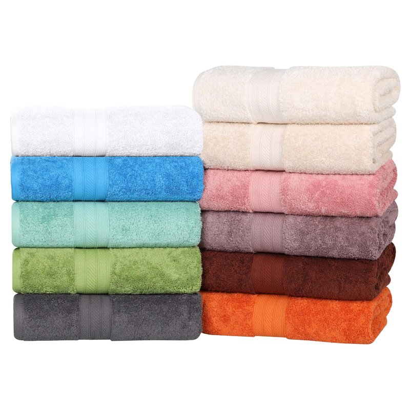 Superior Long Staple 100% Combed Cotton 700GSM Solid 4-Piece Bath Towel Set for Bathroom, Shower, Kitchen-Super Soft, Plush, Highly Absorbent, Assorted 4-Piece Towels, Blush