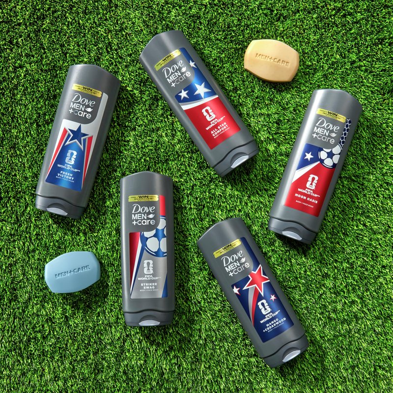 Dove Men+Care FIFA World Cup 2026 Limited Edition Body & Face Wash Mixed Pack, MicroMoisture Hydration & Skin Strengthening, 3‑Count
