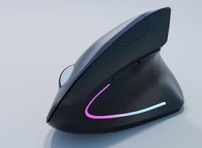 Skiennix Wireless Bluetooth Ergonomic Vertical Mouse - Rechargeable Slim Design, Dual Mode for Laptop & Tablet (Black)