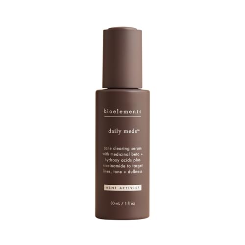 Bioelements Daily Meds - 1 fl oz - Acne Clearing Serum with Medicinal Beta + Alpha Hydroxy Acids and Niacinamide to Target Lines, Tone + Dullness - Vegan, Gluten Free - Never Tested on Animals