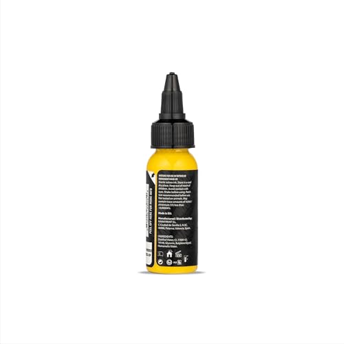 Dynamic Color Co - Platinum Collection Highlighter Yellow Tattoo Ink, Reach Compliant Premium Tattoo Ink, Safe for European Regulations, Made in Spain, (1 oz Bottle)