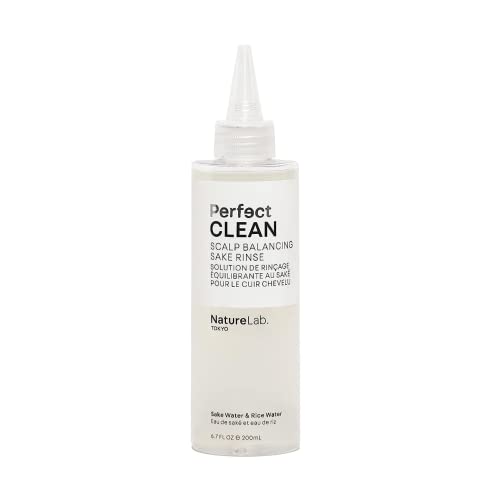 NatureLab.TOKYO Perfect Clean Sake Rinse ? pH Balancing Treatment for Dry, Itchy Scalp, Clears Buildup & Excess Scalp Oil, Hydrates with Rice Water & Ginseng, 6.7oz