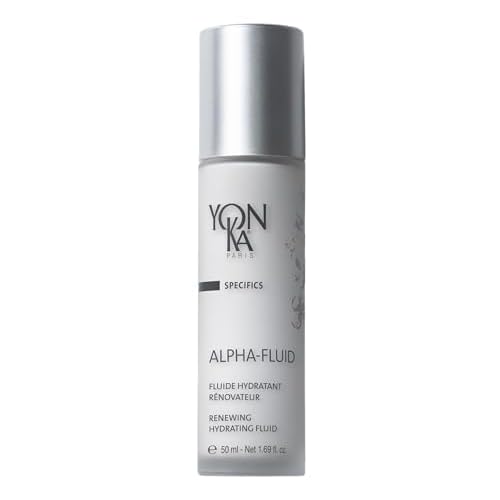 Yonka Alpha Fluid | Daily Face Moisturizer with Fruit AHA | Age Defense Serum for Fine Lines | Vitamin E & Rice Bran Oil | Hydrating Emulsion for All Skin Types | 1.69 fl oz